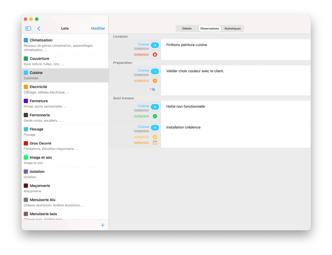 siteworks suivi chantier opr réception app