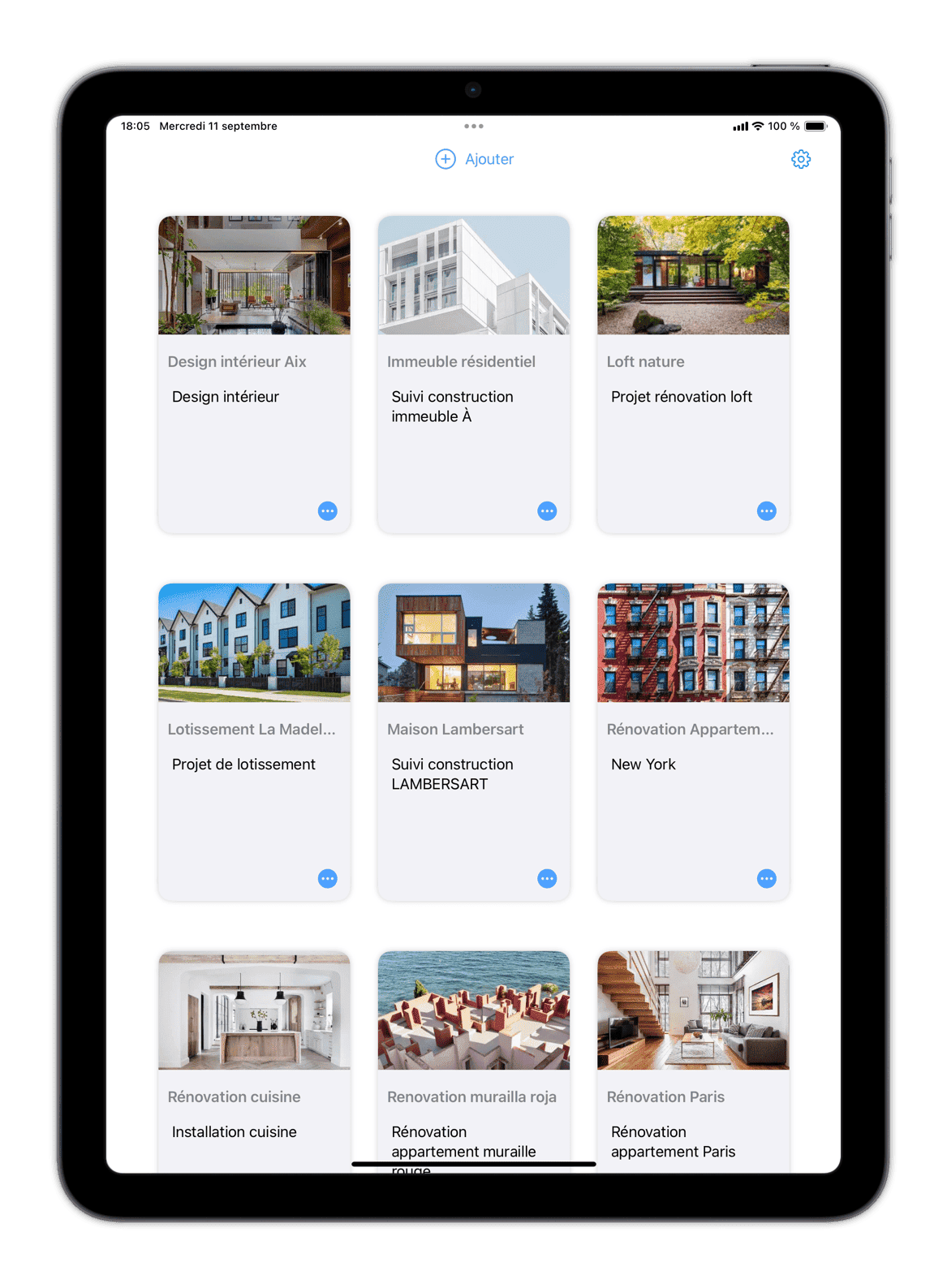 siteworks suivi chantier opr réception app Liste des projets