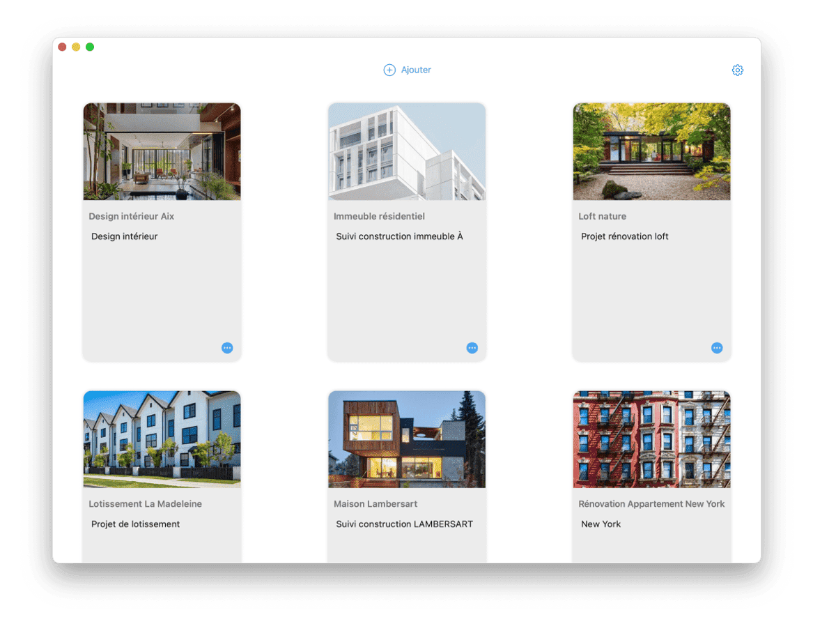 siteworks suivi chantier opr réception app Liste des projets