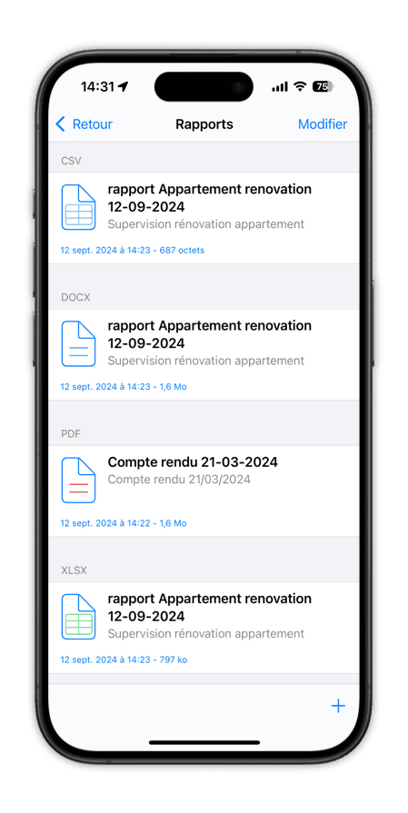 siteworks suivi chantier opr réception app